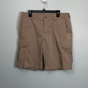5.11 Tactical Men's Size 35 Khaki Ripstop Cargo Pocket Shorts 11” Inseam